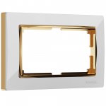 Рамка для двойной розетки (белый/золото) Werkel W0081933