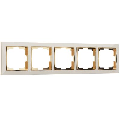 

Рамка на 5 постов (слоновая кость/золото) Werkel W0051932, W0051932
