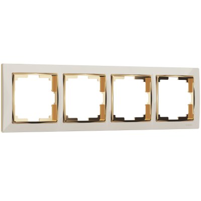 

Рамка на 4 поста (слоновая кость/золото) Werkel W0041932, W0041932
