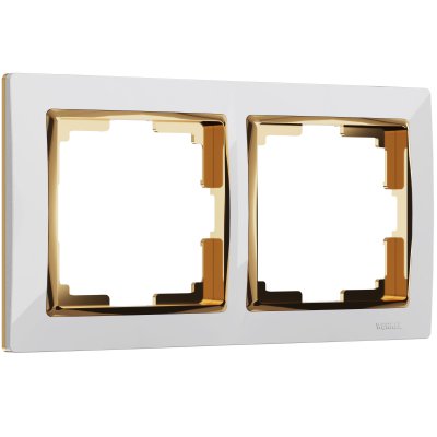 

Рамка на 2 поста (белый/золото) W0021933 Werkel, W0021933
