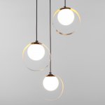 Подвесной светильник со стеклянными плафонами Eurosvet 50205/3 черный/бронза Dublin