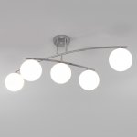 Потолочная люстра со стеклянными плафонами Eurosvet 30170/5 хром Bronx