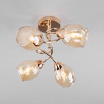 Потолочная люстра со стеклянными плафонами Eurosvet 30171/4 золото Roselyn