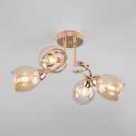 Потолочная люстра со стеклянными плафонами Eurosvet 30171/4 золото Roselyn