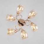 Потолочная люстра со стеклянными плафонами Eurosvet 30171/6 золото Roselyn