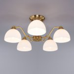 Потолочная люстра со стеклянными плафонами Eurosvet 30172/5 античная бронза Carissa