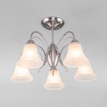 Потолочная люстра со стеклянными плафонами Eurosvet 30173/5 сатин-никель Dana