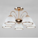 Потолочная люстра со стеклянными плафонами Eurosvet 30174/5 золото Shanon