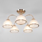 Потолочная люстра со стеклянными плафонами Eurosvet 30174/5 золото Shanon