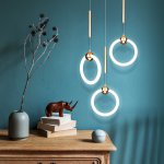 Подвесной светодиодный светильник кольцо Eurosvet 90165/1 золото Rim