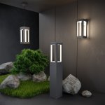 Уличный настенный светодиодный светильник Frame LED IP54 1527 TECHNO LED серый Elektrostandard