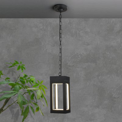 Уличный подвесной светодиодный светильник Frame LED IP54 1528 TECHNO LED черный Elektrostandard