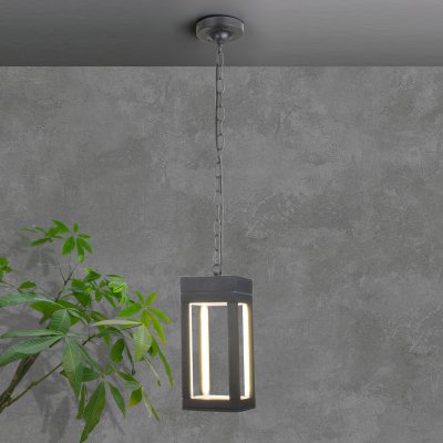 Уличный подвесной светодиодный светильник Frame LED IP54 1528 TECHNO LED серый Elektrostandard