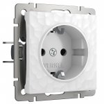 Розетка с заземлением и шторками (белый) W1271101 Werkel