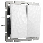 Выключатель двухклавишный проходной (белый) W1222001 Werkel