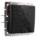 Розетка влагозащ. с зазем. с защит. крышкой и шторками (черный) W1271208 Werkel
