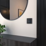 Выключатель двухклавишный с подсветкой (черный) W1220108 Werkel