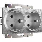 Розетка двойная с заземлением (серебряный) W1272006 Werkel