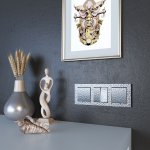 Выключатель одноклавишный проходной с подсветкой (серебряный) W1212106 Werkel