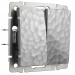 Выключатель двухклавишный (серебряный) W1220006 Werkel