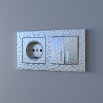 Выключатель двухклавишный проходной с подсветкой (серебряный) W1222106 Werkel