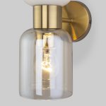 Настенный светильник со стеклянными плафонами Eurosvet 60118/2 латунь Tandem