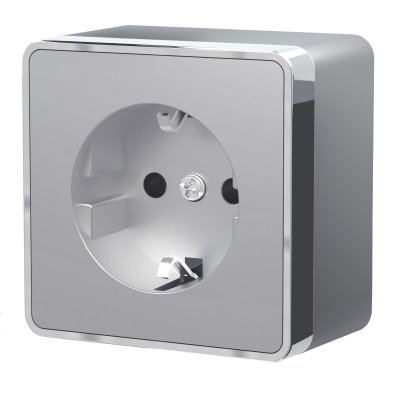 Розетка с заземлением Gallant (серебряный) W5071006 Werkel Розетка с заземлением Gallant (серебряный) W5071006 Werkel