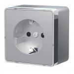 Розетка с заземлением и шторками Gallant (серебряный) W5071106 Werkel