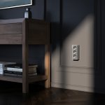 Розетка тройная с заземлением и шторками Gallant (графит рифленый) WL15-02-05 Werkel