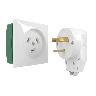 Комплект: розетка с вилкой для электроплиты 32А 250В, коробка в стену (белый) Werkel W1189201 Комплект: розетка с вилкой для электроплиты 32А 250В, коробка в стену (белый) Werkel W1189201