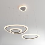 Подвесной светодиодный светильник с пультом управления Eurosvet Leggero 90230/3 серебро