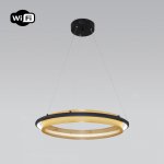 Подвесной светодиодный светильник с управлением по Wi-Fi Eurosvet Imperio 90241/1 черный/ золото Smart