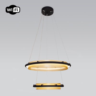 

Подвесной светодиодный светильник с управлением по Wi-Fi Eurosvet Imperio 90241/2 черный/ золото Smart, 90241/2 черный/ золото Smart