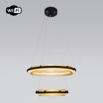Подвесной светодиодный светильник с управлением по Wi-Fi Eurosvet Imperio 90241/2 черный/ золото Smart