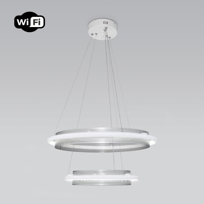 

Подвесной светодиодный светильник с управлением по Wi-Fi Eurosvet Imperio 90241/2 белый/ серебро Smart, 90241/2 белый/ серебро Smart