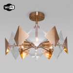 Потолочный светильник с управлением по Wi-Fi Eurosvet Origami 60121/6 латунь Smart