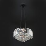 Подвесная люстра с управлением по Wi-Fi Eurosvet Torreta 10121/5 хром/прозрачный хрусталь Strotskis Smart (10105/5)