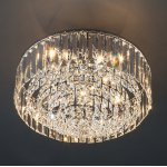 Подвесная люстра с управлением по Wi-Fi Eurosvet Torreta 10121/5 хром/прозрачный хрусталь Strotskis Smart (10105/5)