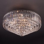 Подвесная люстра с управлением по Wi-Fi Eurosvet Torreta 10121/9 хром/прозрачный хрусталь Strotskis Smart