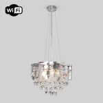 Подвесная люстра с управлением по Wi-Fi Eurosvet Lianna 10123/6 хром/прозрачный хрусталь Strotskis Smart