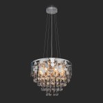 Подвесная люстра с управлением по Wi-Fi Eurosvet Lianna 10123/8 хром/прозрачный хрусталь Strotskis Smart