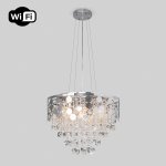 Подвесная люстра с управлением по Wi-Fi Eurosvet Lianna 10123/8 хром/прозрачный хрусталь Strotskis Smart