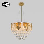 Подвесная люстра с управлением по Wi-Fi Eurosvet Lianna 10123/8 золото/прозрачный хрусталь Strotskis Smart