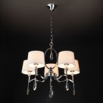 Подвесная люстра с управлением по Wi-Fi Eurosvet Madera 10127/5 хром/прозрачный хрусталь Strotskis Smart (10093/5)