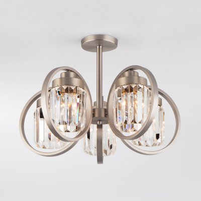 Люстра Eurosvet 10128/5 сатин-никель/прозрачный хрусталь Strotskis Smart (10095/5) Loraine Люстра Eurosvet 10128/5 сатин-никель/прозрачный хрусталь Strotskis Smart (10095/5) Loraine