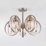 Люстра Eurosvet 10128/5 сатин-никель/прозрачный хрусталь Strotskis Smart (10095/5) Loraine