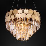 Подвесная люстра с управлением по Wi-Fi Eurosvet Ariana 10124/5 золото/прозрачный хрусталь Strotskis Smart