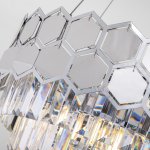 Подвесная люстра с управлением по Wi-Fi Eurosvet Ariana 10124/5 хром/прозрачный хрусталь Strotskis Smart