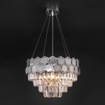 Подвесная люстра с управлением по Wi-Fi Eurosvet Ariana 10124/5 хром/прозрачный хрусталь Strotskis Smart