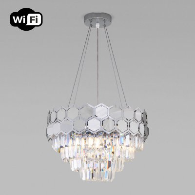 

Подвесная люстра с управлением по Wi-Fi Eurosvet Ariana 10124/5 хром/прозрачный хрусталь Strotskis Smart, 10124/5 хром/прозрачный хрусталь Strotskis Smart (10113/5)